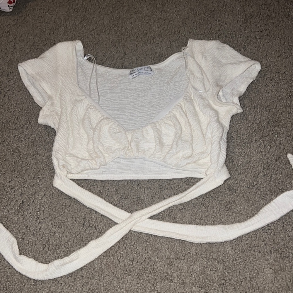 White Urban Outfitters Tie Top